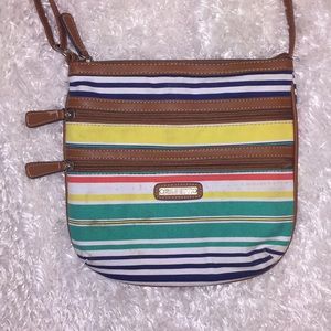 Rosette Striped Purse